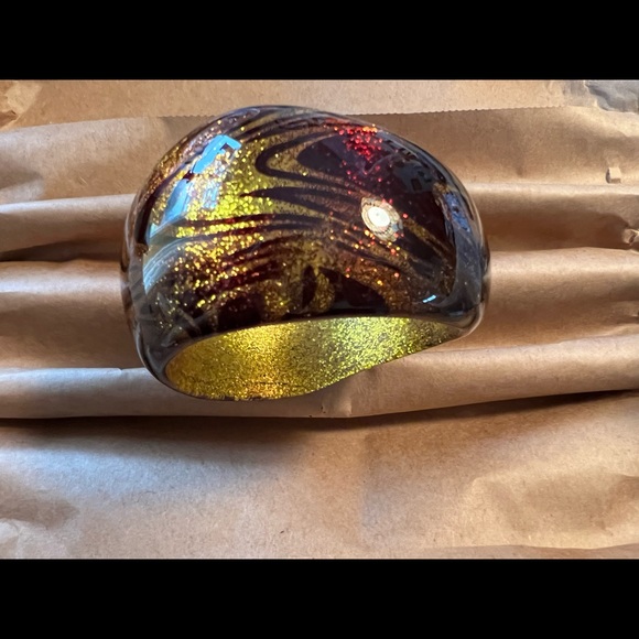 Lucite Wide Cuff Bracelet - Picture 5 of 9